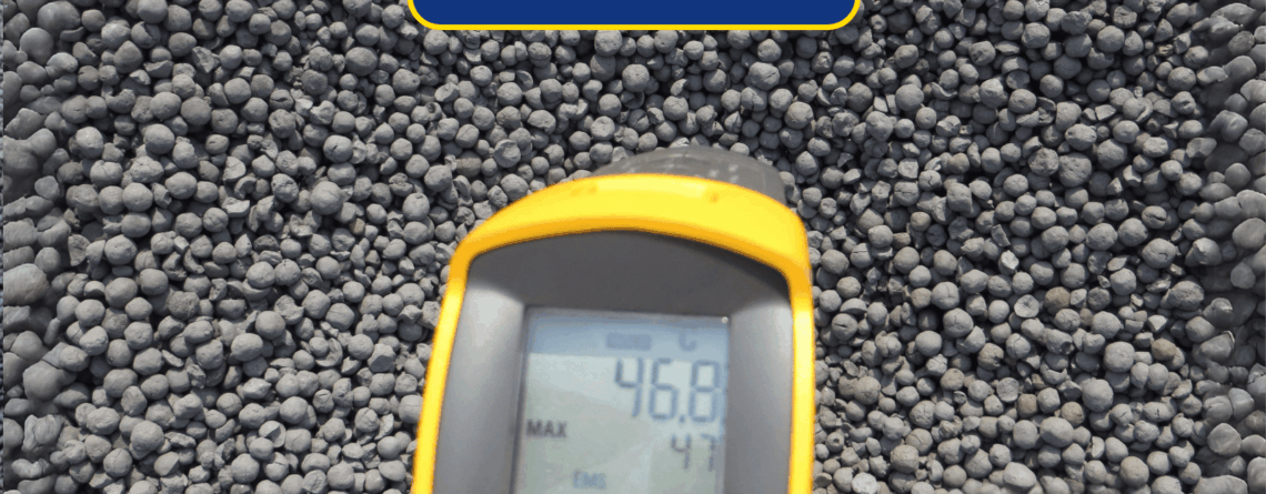 Checking the temperature of Iran DRI to ensure it meets strict Iran DRI quality standards.