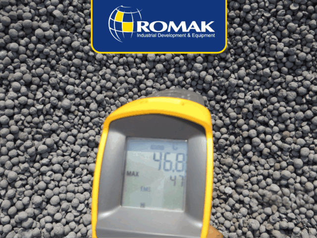 Checking the temperature of Iran DRI to ensure it meets strict Iran DRI quality standards.